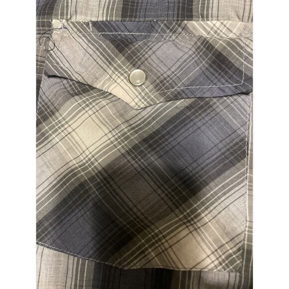 Outlaw Western Wear Shirt Pearl Snap Gray Plaid - Picture 5 of 6